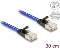 Delock CAT.6A U/FTP 0,3 Rj45 lapos hálózati kábel fonott borítással cat.6a u/ftp 0,3 m, kék kép