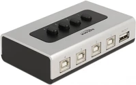 Delock DB. A-TÍPUS kétirányú usb 2.0 switch 4 db. b-típusú anya - 1  anya kézi átkapcsolással kép