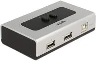 Delock DB. A-TÍPUSÚ kétirányú usb 2.0 switch 1 db. b-típusú anya   2  anya kézi átkapcsolással kép
