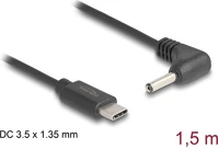 Delock DC 3,5 Usb type-c  tápkábel - dc 3,5 x 1,35 mm méretű apa hajlított 1,5 m kép