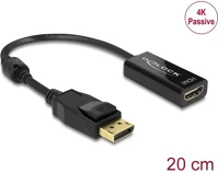 Delock DEL62609 Displayport 1.2 -> hdmi m/f adapter 0.2m 4k passzív fekete kép