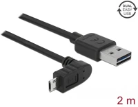 Delock DELOCK83856 83856 usb type-a - usb micro-b (derékszögben hajlított) kábel 2m fekete kép