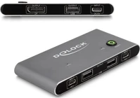 Delock DISPLAYPORT-HEZ 8K 30 HZ USB 2.0 Usb-c -s kvm kapcsoló displayport-hez 8k 30 hz usb 2.0 csatlakozó felülettel