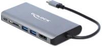 Delock DP USB3.2 SD LAN Usb-c dokkoló állomás 4k hdmi dp usb3.2 sd lan pd 3.0 (87683) kép
