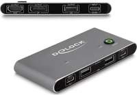 Delock ÉS DISPLAYPORT-HOZ 8K MST USB 2.0 Usb-c -s kvm kapcsoló hdmi és displayport-hoz 8k mst usb 2.0 csatlakozó felülettel