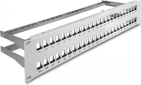 Delock ÉS TEHERMENTESÍTŐKKEL 2U SZÜRKE 19  keystone patch panel 48 porttal és tehermentesítőkkel 2u szürke kép