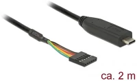 Delock GT; TTL 5V M/F Usb-c -> ttl 5v m/f adatkábel 2m fekete kép