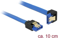 Delock GT; Sata 3 f/f adatkábel 0.1m kék egyenes/90° le kép