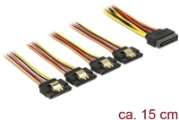 Delock GT; Sata power 15pin -> 4db sata power 15pin m/f tápkábel 0.15m kép