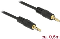 Delock GT; 0.5m 3.5mm m/m audio kábel 0,5 m fekete kép