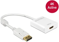 Delock GT; HDMI-CSATLAKOZÓHÜVELY 4K Displayport 1.2 -> hdmi m/f aktív adapter 0.2m fehér kép