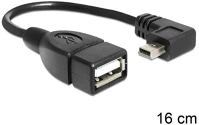Delock GT; USB 2.0-A Cable mini usb male angled > usb 2.0-a female otg 16 cm kép