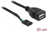 Delock GT; USB 2.0 TYPE-A Kábel usb pin header female > usb 2.0 type-a female 20cm kép