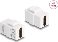 Delock HDMI-CSATLAKOZÓHÜVELY > HDMI-CSATLAKOZÓHÜVELY, FEHÉR Keystone modul, hdmi-csatlakozóhüvely > hdmi-csatlakozóhüvely, fehér kép