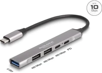 Delock HUB 1 X A-TÍPUSÚ USB 10 GBPS, 2 X USB 2.0 A-TÍPUSÚ ÉS 1 X USB 2.0 USB 4 portos vékony usb type-c kép