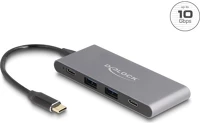 Delock HUB 2 X A-TÍPUSÚ USB ÉS 2 X USB 4 portos usb type-c  hub 2 x a-típusú usb és 2 x usb type-c  10 gbps kép