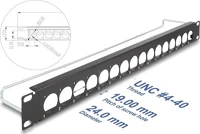 Delock HÚZÁSMENTESÍTÉSSEL, 16 19  d-típusú patch panel húzásmentesítéssel, 16 porttal 1u fekete kép