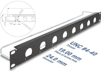 Delock HÚZÁSMENTESÍTÉSSEL, 8 19  d-típusú patch panel húzásmentesítéssel, 8 porttal 1u fekete kép