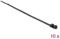 Delock HX 160 Kábelkötöző szorító fűzőlyukkal hx 160 x sz 4,8 mm, 10 darab fekete kép