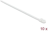 Delock HX 400 Kábelkötöző szorító fűzőlyukkal hx 400 x sz 7,6 mm, 10 darab fehér kép