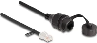 Delock IP68, BEÉPÍTHETŐ rj45 cat5e utp -> rj45 cat5e utp m/f adatkábel 0.25m fekete kép
