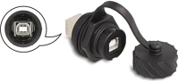 Delock IP68 , BEÉPÍTHETŐ Usb-b 2.0 -> usb-b 2.0 f/f adapter fekete ip68 , beépíthető kép