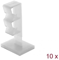 Delock KÉT ÁTFŰZŐ Természetes színű öntapadós kábeltartó két átfűző gyűrűvel 10 db kép