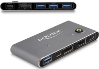 Delock KVM 8K 30 HZ Displayport kvm 8k 30 hz kapcsoló usb 5 gbps