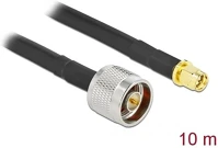 Delock LMR/CFD300, LOW N -> sma m/m antenna kábel 10m fekete lmr/cfd300, low loss kép