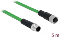 Delock M12 4PIN D-CODE -&GT; M12 4PIN D-CODE M/F M12 4pin d-code -> m12 4pin d-code m/f adatkábel 5m zöld kép
