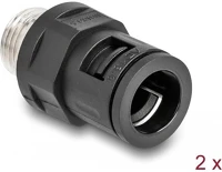 Delock M16 TÖMLŐSZELENCE RÉZ M16 tömlőszelence réz külső csavarmenettel, fekete, 2 db. kép