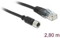 Delock M8 -&GT Navilock m8 -> rj45 m/m adatkábel 2.8m fekete kép