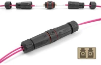 Delock OM1/OM2, IP68 Lc duplex -> lc duplex f/f adapter fekete om1/om2, ip68 kép