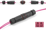 Delock OM4, IP68 Lc duplex -> lc duplex f/f adapter fekete om4, ip68 kép