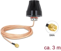 Delock RG-316U lte / gsm / umts antenna sma-dugó 2 dbi irányítatlan, rögzített, csatlakozókábellel ( kép