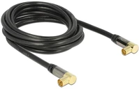 Delock RG-6/U 90° FEKETE Iec m/f antenna kábel 3m rg-6/u 90° fekete kép