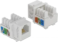 Delock RJ12-ALJZAT &GT; LSA CAT.3 UTP, FEHÉR Keystone modul, rj12-aljzat > lsa cat.3 utp, fehér kép