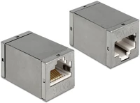 Delock RJ45-ALJZAT &GT; RJ45-ALJZAT, CAT.6 Adapter, rj45-aljzat > rj45-aljzat, cat.6 stp kompakt ezüst kép