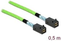 Delock SAS HD SFF-8673 -&GT; SAS HD SFF-8673 M/M Sas hd sff-8673 -> sas hd sff-8673 m/m adatkábel 0.5m zöld kép