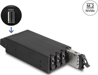 Delock SAS SFF-8654 Slim mobil rack 4 x m.2 nvme ssd-hez slim sas sff-8654 konnektorral kép