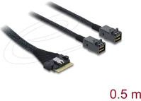 Delock SAS SFF-8654 8I 2 X Pcie 4.0 kábel slim sas sff-8654 8i 2 x mini sas hd sff-8643, 0,5 m kép