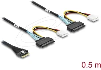 Delock SAS SFF-8654 8I 2 X U.2 SFF-8639 pcie 4.0 kábel slim sas sff-8654 8i 2 x u.2 sff-8639 hüvely + kép
