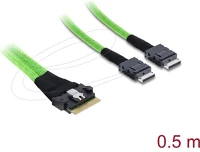 Delock SFF-8611 4I Pcie 4.0 kábel slim sas sff-8654 8i 2 x oculink sff-8611 4i, 0,5 m kép