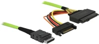 Delock SFF-8611 -&GT; U.2 SFF-8639 M/F Oculink sff-8611 -> u.2 sff-8639 m/f adatkábel 0.5m zöld kép