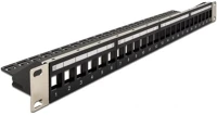Delock TERHELÉSMENTESÍTŐVEL, 24 19  keystone patchpanel terhelésmentesítővel, 24 portos, fekete kép