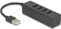 Delock USB 2.0 4 X USB TYPE-A Usb hub 4 portos usb 2.0 4 x usb type-a csatlakozóval, fekete kép