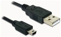 Delock USB 2.0-A > USB MINI-B 5PIN 0,7M Usb 2.0-a > usb mini-b 5pin 0,7m kábel black kép