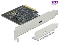 Delock USB 20 GBPS pci express x4 kártya - 1 x külső superspeed  (usb 3.2 gen 2x2) usb type-c? hüvely kép