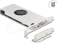 Delock USB 20 GBPS USB type-c  csatorna ventilátorral és hűtőpárnával alacsony kialakítású kép