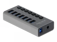 Delock USB 3.0 TYPE-A - 7 X USB HUB 63670 Usb 3.0 type-a - 7 x usb hub kép